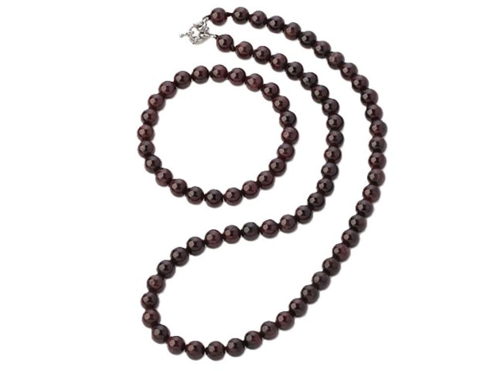 red garnet necklace set