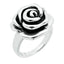 Flower rose silver ring for women girls