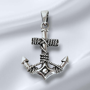 Sterling Silver Anchor Nautical Pendant for Men & Women
