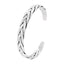 Mens Braided Silver Cuff Bangle Bracelet