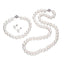 White Pearl necklace bracelet and earrings for women