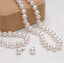 White Pearl necklace bracelet and earrings for women