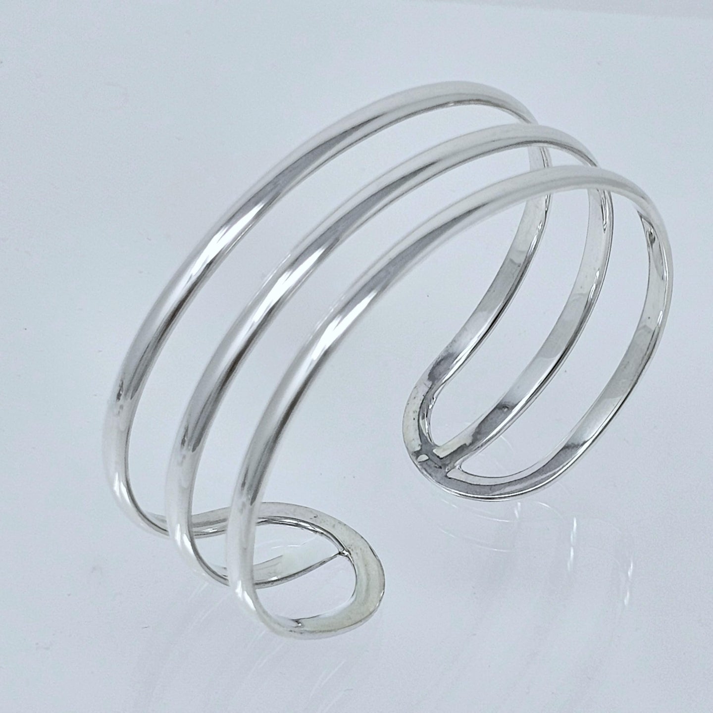 womens plain silver cuff