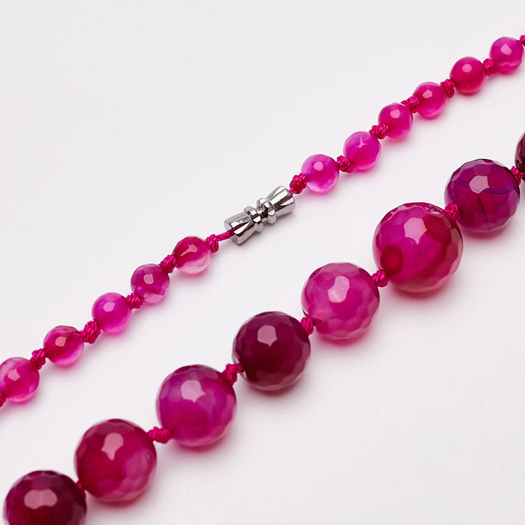 Womens Pink Gemstone Necklace