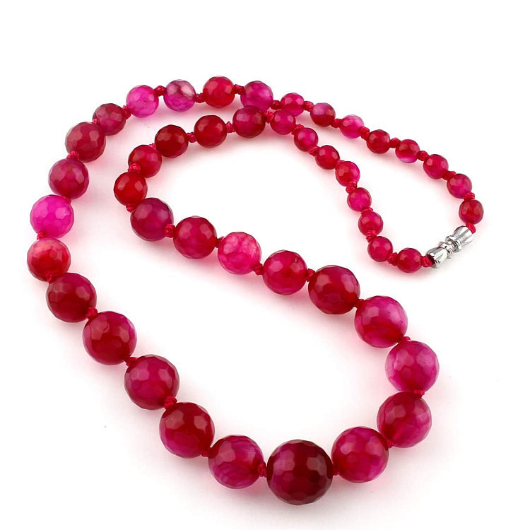 Womens Pink Gemstone Necklace