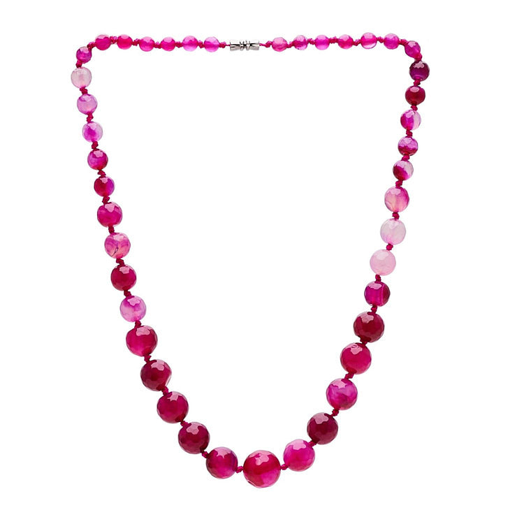 Womens Pink Gemstone Necklace