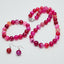 Women's pink Gemstone Necklace, Bracelet and earrings set