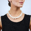 womens three strand white pearl necklace 