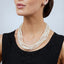 womens three strand white pearl necklace 