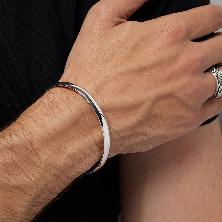 Sterling Silver Bangle Bracelet for Women and Men