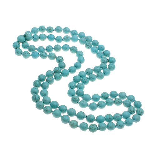 long turquoise beaded necklace