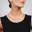 White Pearl Necklace and Earring Set for Women 