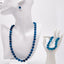 Women's blue Gemstone Necklace, Bracelet and earrings set