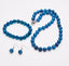 Women's blue Gemstone Necklace, Bracelet and earrings set