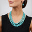 Three-strand Turquoise Gemstone Beaded Necklace for Women