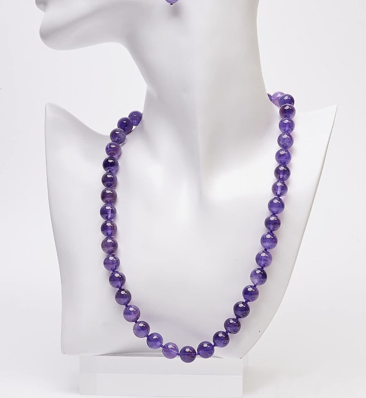 womens gemstone necklace purple amethyst