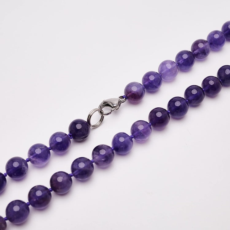 womens gemstone necklace purple amethyst