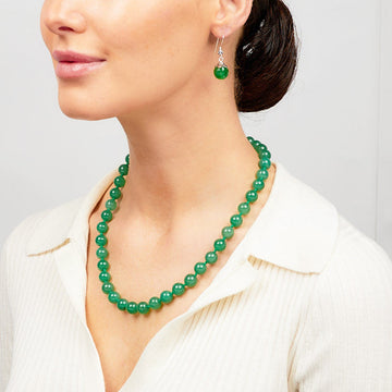 Womens Green Gemstone Necklace  