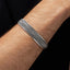 braided silver bangle for men