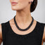 two row black pearl necklace for women