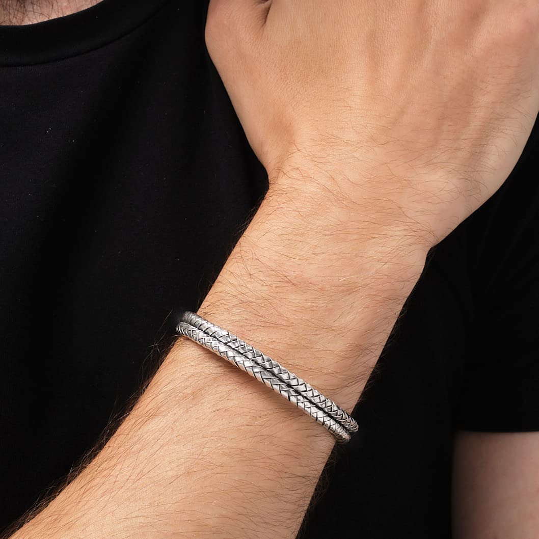 mens braided bangle