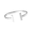 T bar silver bangle