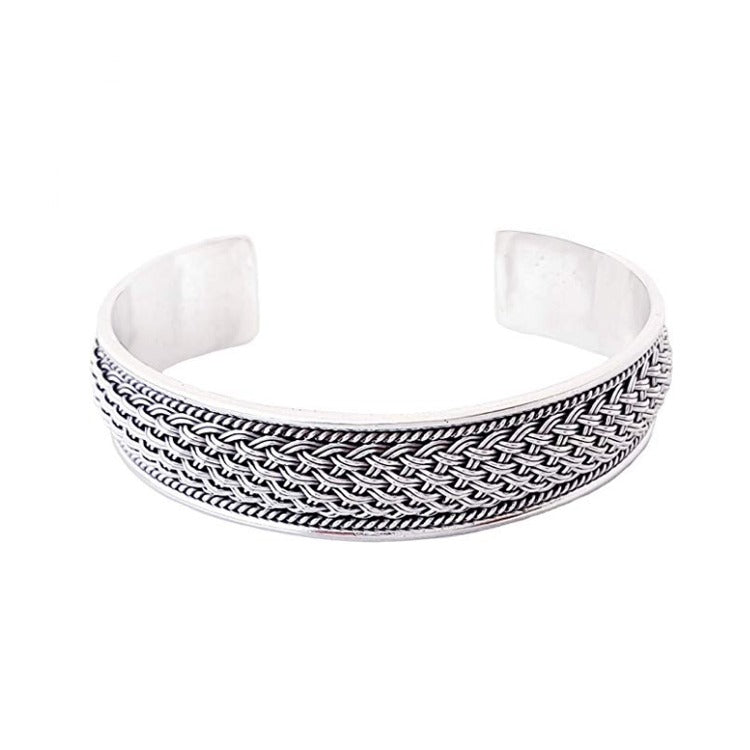 woven sterling silver bangle