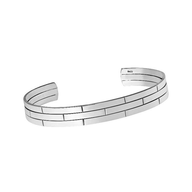 grid sterling silver bangle