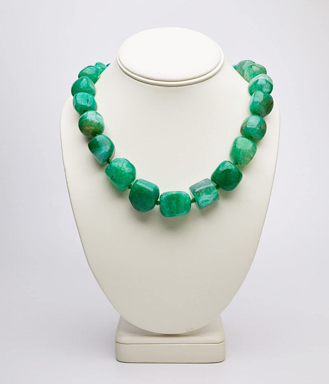 Green Agate Gemstone Necklace for women