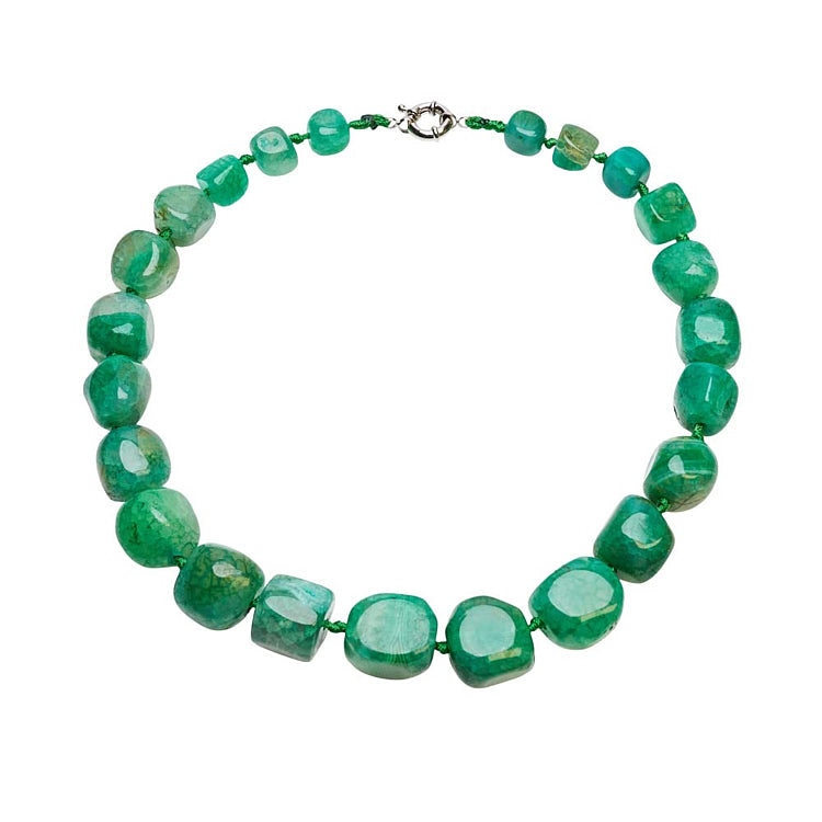 Green Agate Gemstone Necklace for women