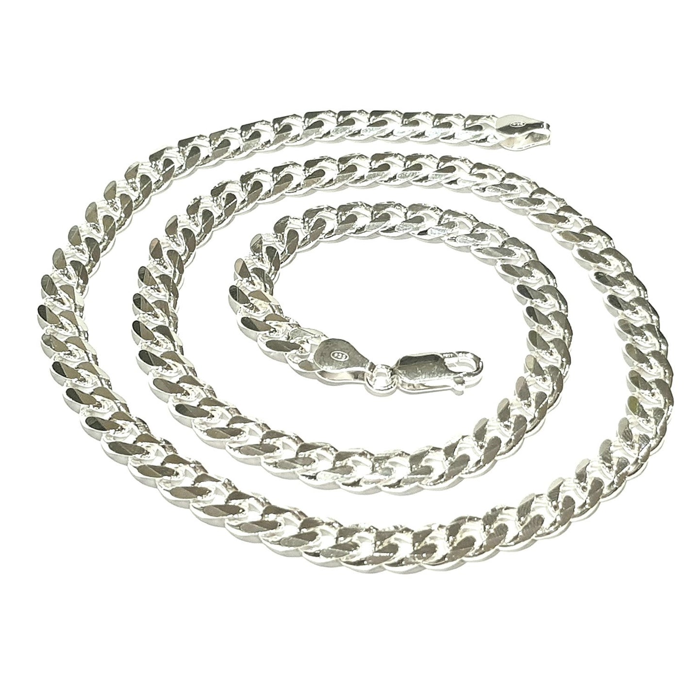 Mens Silver Curb Chain 7mm Solid 925 Sterling Silver | Italian Made Silver Chain For Men