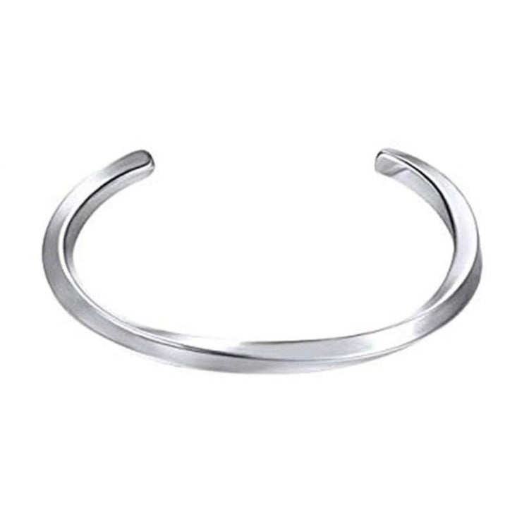 men silver twist bangle