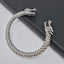 Chunky heavy dragon silver bangle for men