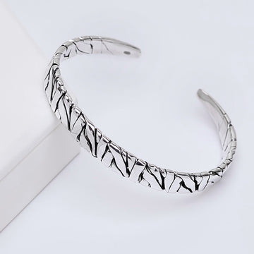 Mens Silver Cuff Bangle | Iconic 925 Sterling Silver Cuff Bracelet For Men