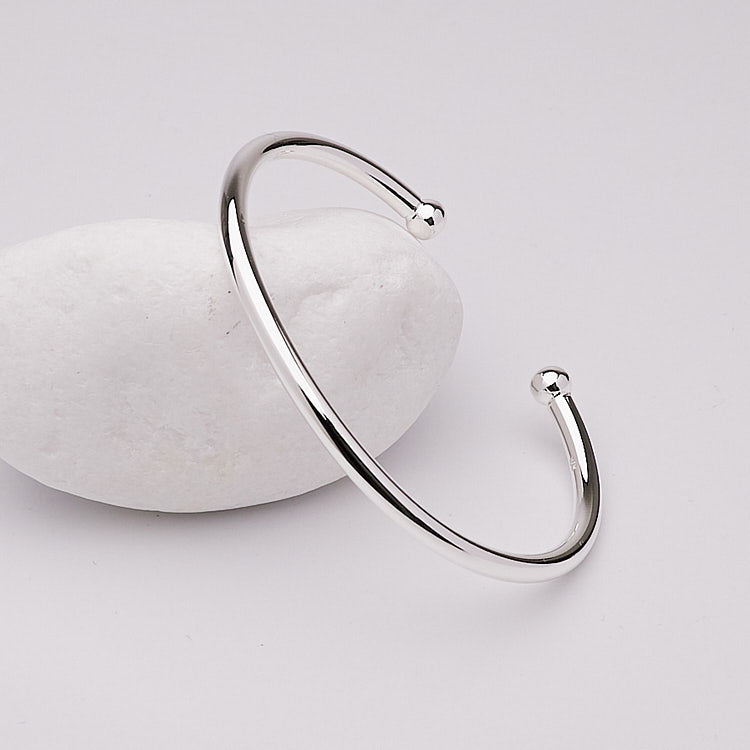 Mens  Silver Torque Bangle