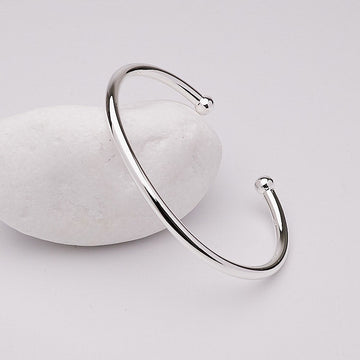 Mens  Silver Torque Bangle