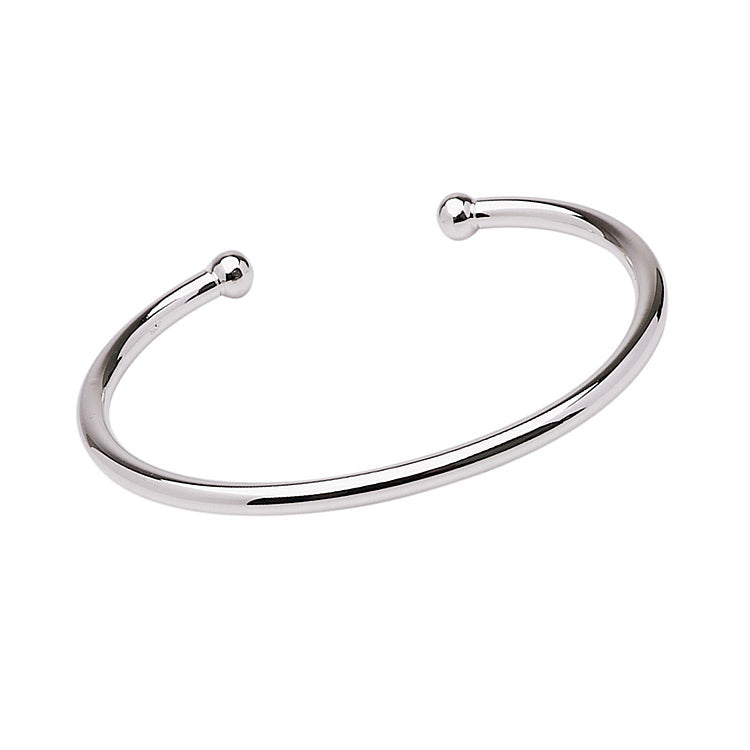 Mens Silver Torque Bangle