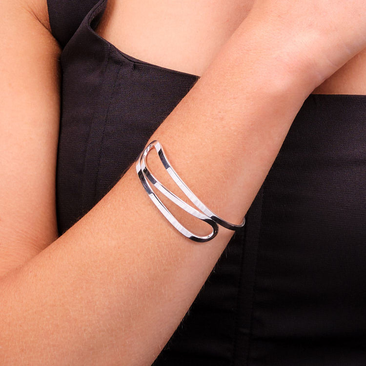 Womens Silver Bracelet | Classic 925 Sterling Silver Bangle Bracelet Cuff