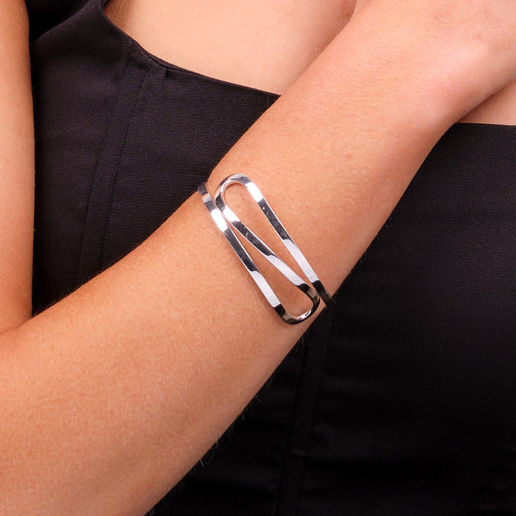 Womens Silver Bracelet | Classic 925 Sterling Silver Bangle Bracelet Cuff