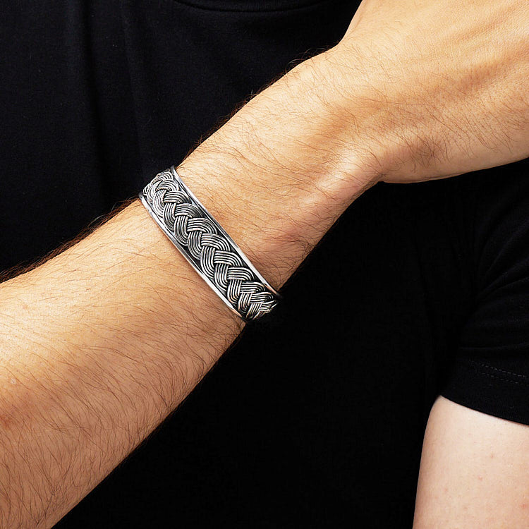 Mens Silver Cuff Bangle
