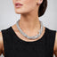 Womens pearl necklace grey chunky