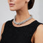 Womens pearl necklace grey chunky