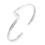 Sterling Silver Double Wave Bangle for Women