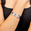 womens silver woven cuff bangle