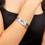 womens silver woven cuff bangle