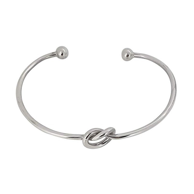 Silver Bangle with Love Knot for women