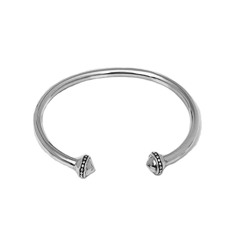 torque silver bangle for men