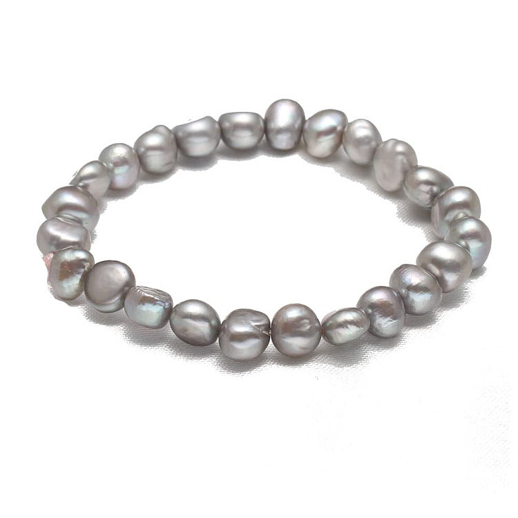 7-8mm Grey Baroque Freshwater Pearl Bracelet