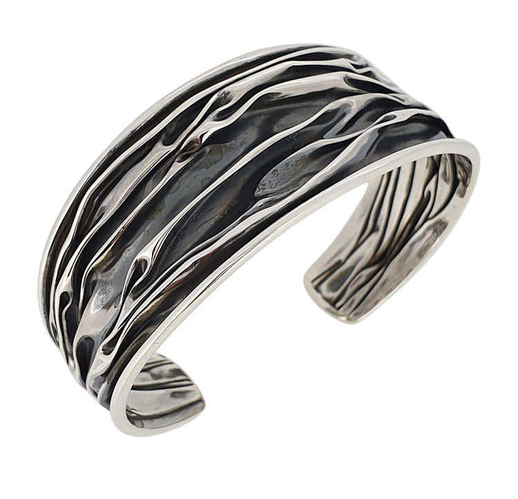 Sterling Silver Crushed Cuff Bracelet for women