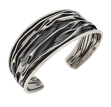 Sterling Silver Crushed Cuff Bracelet for women